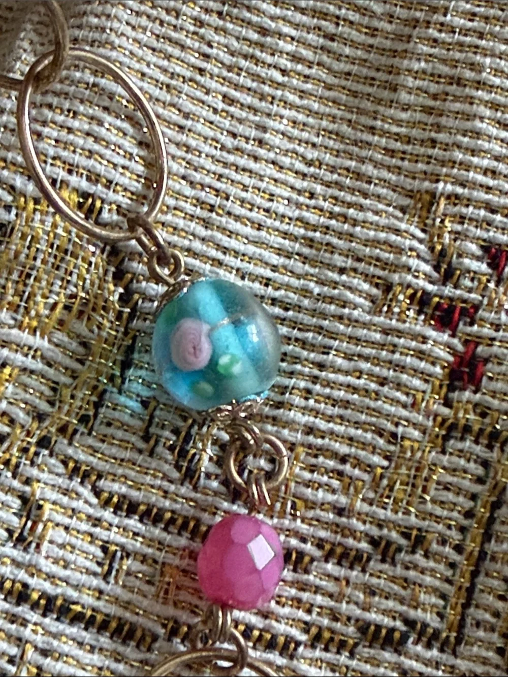 Long lovely light weight necklace many pretty beads and gemstones
